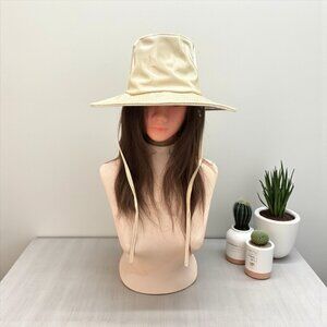 1960s Vintage Mod Cream:Beige Vinyl Brim Hat
